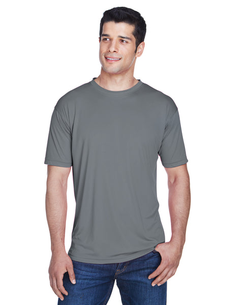UltraClub Men's Cool & Dry Performance T-Shirt – Moisture-Wicking Polyester, Bright Yellow, 6XL