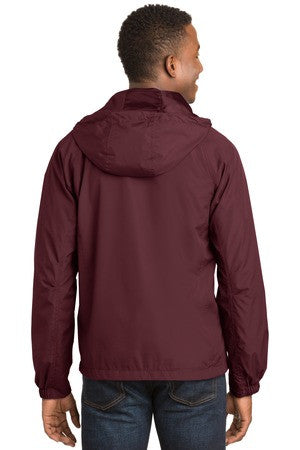 Sport Tek Hooded Raglan Jacket. JST73