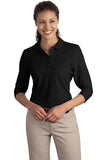 L562 Port Authority® - Ladies Silk Touch™ 3/4-Sleeve Polo - LogoShirtsWholesale                                                                                                     
 - 4