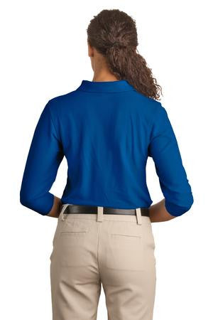 L562 Port Authority Ladies Silk Touch 3 4 Sleeve Polo