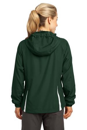 Sport Tek Ladies Colorblock Hooded Raglan Jacket. LST76