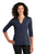 LK750 Port Authority  Ladies UV Choice Pique Henley - Navy