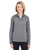 8618W UltraClub Ladies' Cool & Dry Heathered Performance Quarter-Ziper-Zip - CHARCOAL HEATHER