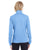 8618W UltraClub Ladies' Cool & Dry Heathered Performance Quarter-Ziper-Zip - BLUE HEATHER