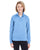 8618W UltraClub Ladies' Cool & Dry Heathered Performance Quarter-Ziper-Zip - BLUE HEATHER