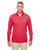 8618 UltraClub Men's Cool & Dry Heathered Performance Quarter-Zip - RED HEATHER