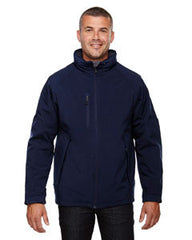 orth End Men's Glacier Mens Insulated Soft Shell Jacket With Detachable Hood - NAVY