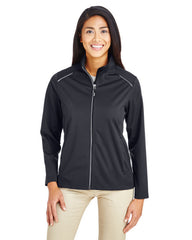 CE708W Ash City - Core 365 Ladies' Techno Lite Three-Layer Knit Tech-Shell - BLACK