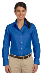 Harriton M600W Women's Long Sleeve Oxford - LogoShirtsWholesale                                                                                                     
 - 1