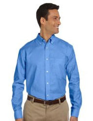 Harriton M600 Men's Long Sleeve Oxford - LogoShirtsWholesale                                                                                                     
 - 1