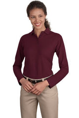 Port Authority L500LS Ladies' Silk Touch Long Sleeve Polo - LogoShirtsWholesale                                                                                                     
 - 1