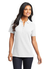 Port Authority® Ladies EZCotton™ Pique Polo. L800 - WHITE