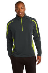 Sport-Tek® Sport-Wick® Stretch 1/2-Zip Colorblock Pullover. ST851 - Charge Green                                                                                                   - 1